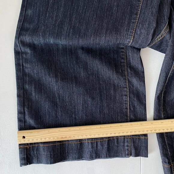 Ashley Stuart Wide Leg Denim Jeans Womens Plus Size 16 Blue High Rise Zip Pocket - Picture 8 of 11